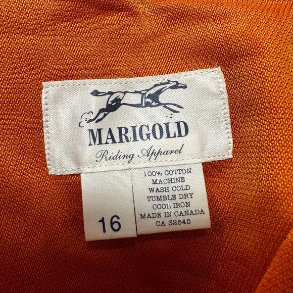 Marigold Riding Apparel Equestrian Button Up Shirt Womens Size 16 Vibrant Orange - Picture 2 of 4